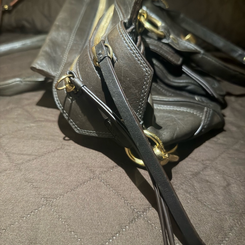 Coach Black Leather Shoulder Bag - Picture 6 of 13